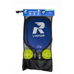 Ensemble de pickleball de 2 raquettes en aluminium Vapor et 2 balles jaunes Rhino PickleBall