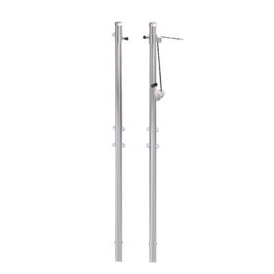 Steel Volleyball Posts, 3-½", 1 Winch, Adjustable, Pair