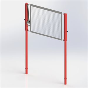 Pair of Volleyball Posts with Telescopic Adjustment, 1 Winch, 3"