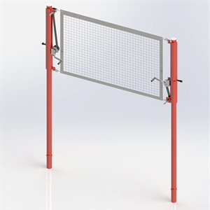 Pair of Aluminum Volleyball Posts, 2 Winches, 3-½"