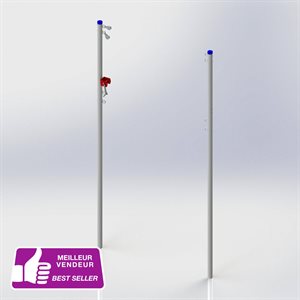 Pair of Galvanized Posts, 2 Pulleys, 2-3 / 8"