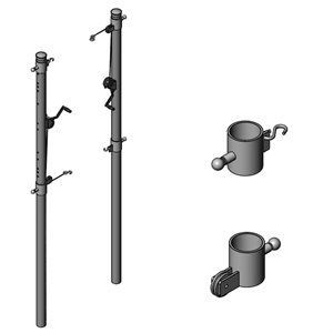 Pair of Beach Volleyball Posts, 3-½"
