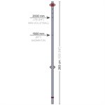 Poteau de mini-volley / badminton, zinc, 1-7 / 8", unité, 2,43m