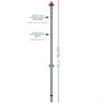 Mini Volley Post, Double Ring, 1-7 / 8", Zinc, Unit, 2.43m