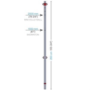 Mini Volley Post, Double Ring, 1-7 / 8", Zinc, Unit, 2.43m