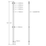 Poteau de mini-volley / badminton, zinc, 1-7 / 8", unité, 2,43m