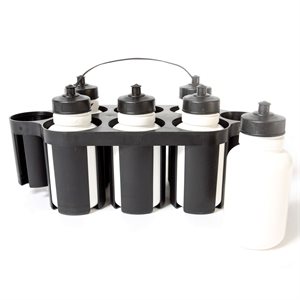 6 gourdes de 1 L avec support