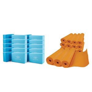 Yoga Kit for 15 People, Mats and Bricks