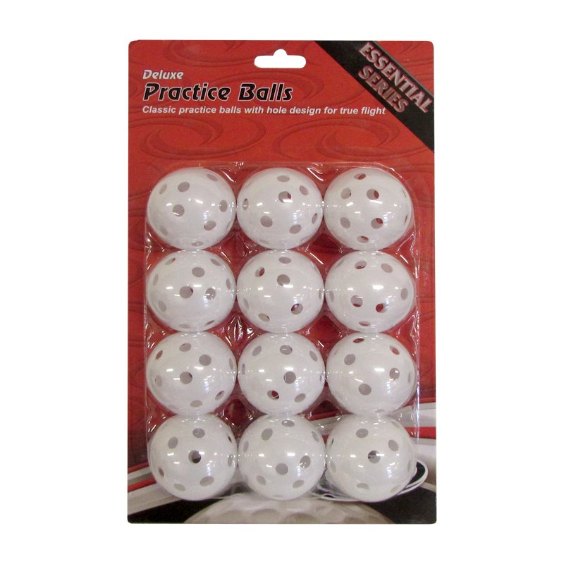 Plastic perforated practice golf balls