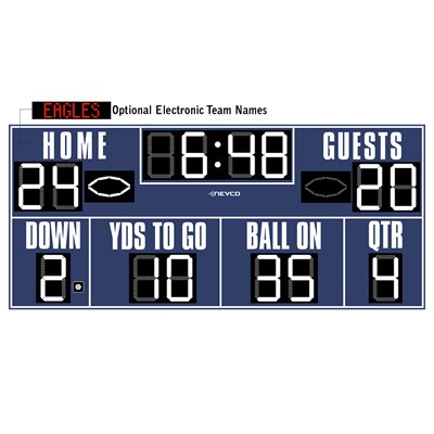 Outdoor football / soccer scoreboard, 18’ x 8’